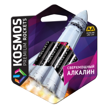 Батарейка Космос Premium Alkaline AA 1,5В (4 шт.)