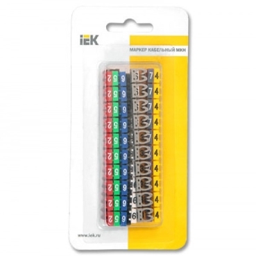 Маркер для кабеля IEK МКН комплект цифр "0-9" 4 мм2 (уп.100шт)