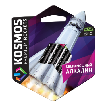Батарейка Космос Premium Alkaline AAA 1,5В (4 шт.)